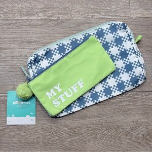 NEW Teen Pillowfort Blue and Green Pouch Set
